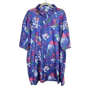 Proud 90 Golf Is Fun Men‎ Polo Shirt 3X Abstract Colorful Dopamine Activewear